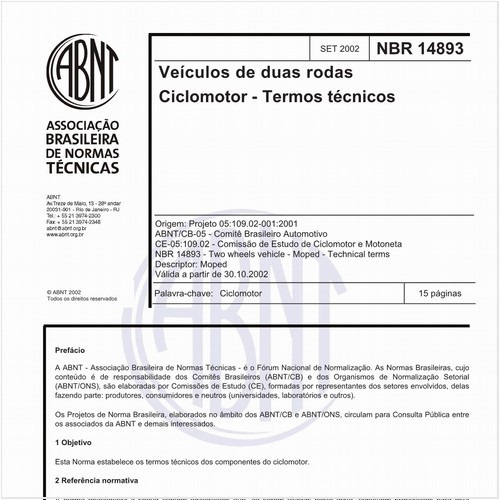Veículos de duas rodas Ciclomotor - Termos técnicos
