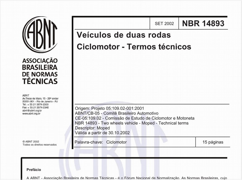Veículos de duas rodas Ciclomotor - Termos técnicos