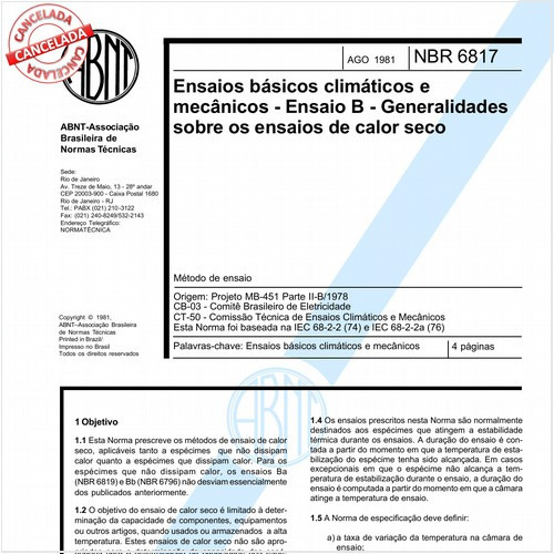 Ensaios básicos climáticos e mecânicos - Ensaio B: Generalidades sobre os ensaios de calor seco
