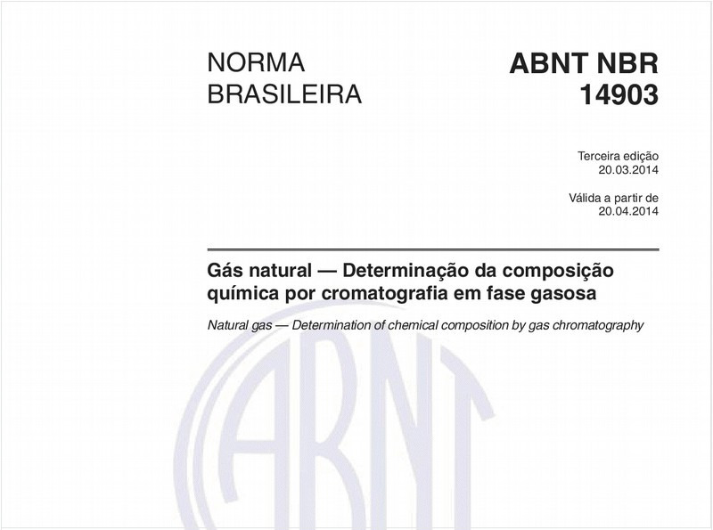 Gás natural — Determinação da composição química por cromatografia em fase gasosa