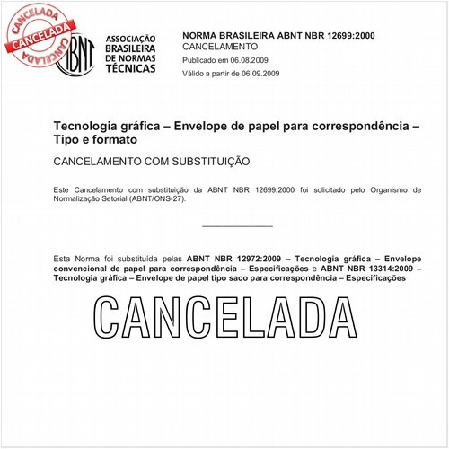 Tecnologia gráfica - Envelope de papel para correspondência - Tipo e formato