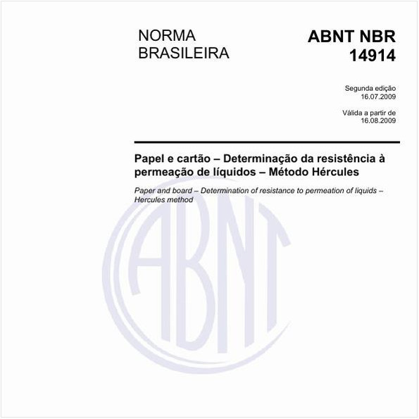Papel e cartão - Determinação da resistência à permeação de líquidos - Método Hercules