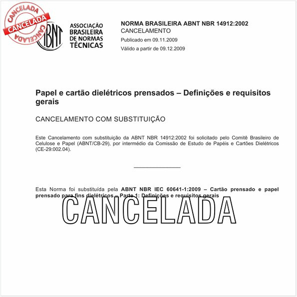 Papel e cartão dielétricos prensados - Definições e requisitos gerais