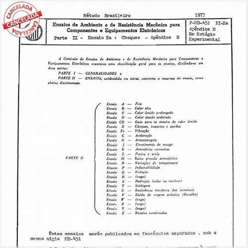 Ensaios de ambiente e de resistência mecânica para componentes e equipamentos eletrônicos - Parte II - Ensaio Ea: Choques - Apêndice B