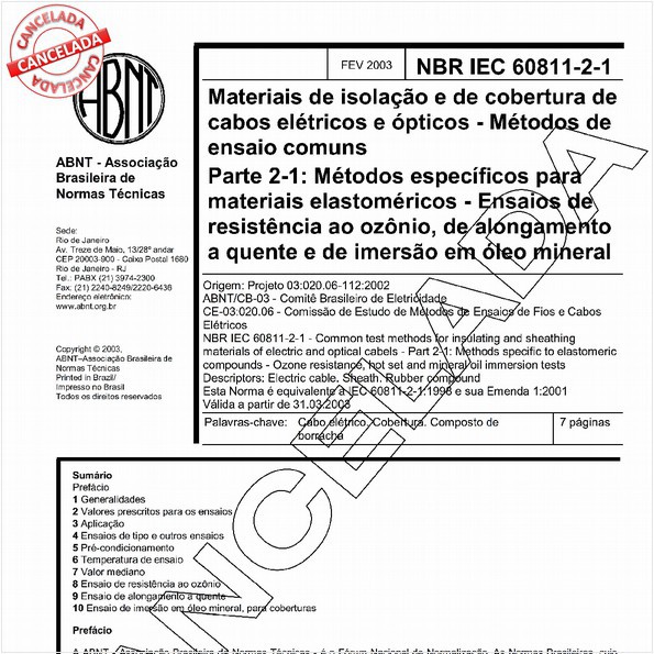 NBRIEC60811-2-1 de 09/2003