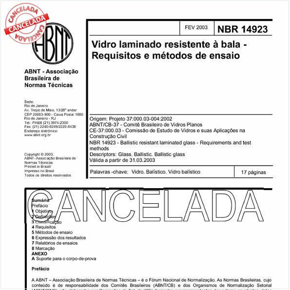 Vidro laminado resistente à bala - Requisitos e métodos de ensaio