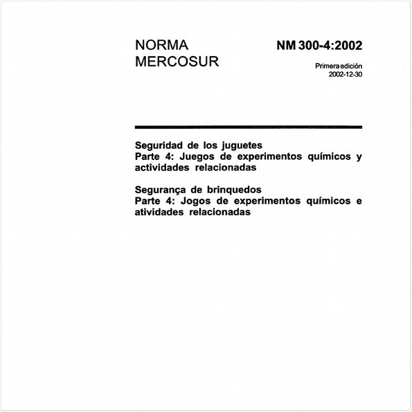 Segurança de brinquedos - Parte 4: Jogos de experimentos químicos e atividades relacionados
