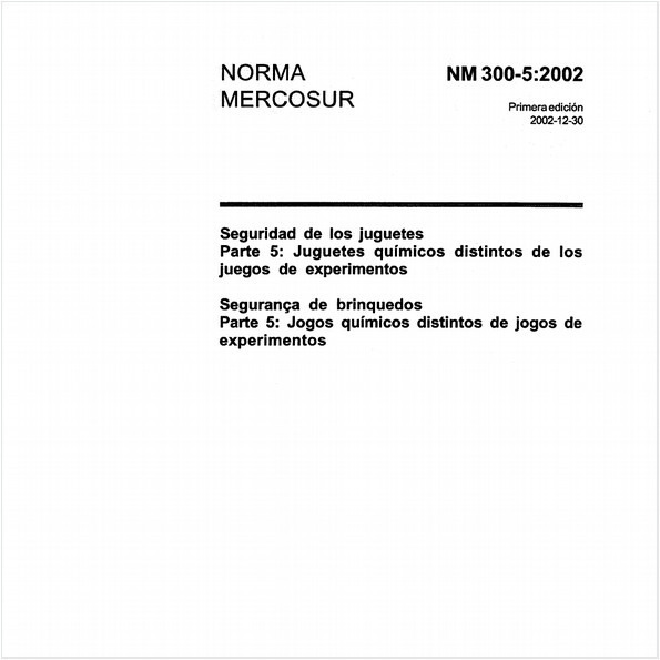 Segurança de brinquedos - Parte 5: Jogos químicos distintos de jogos de experimentos