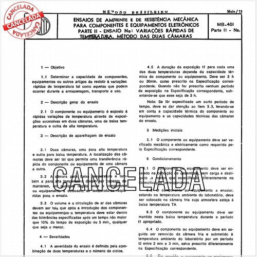 Ensaios de ambiente e de resistência mecânica para componentes e equipamentos eletrônicos - Ensaio Na: Variações rápidas de temperatura - Método das duas câmaras