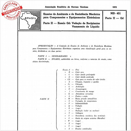Ensaios de ambiente e de resistência mecânica para componentes e equipamentos eletrônicos - Ensaio Qd: Vedação de recipientes - Vazamento de líquidos