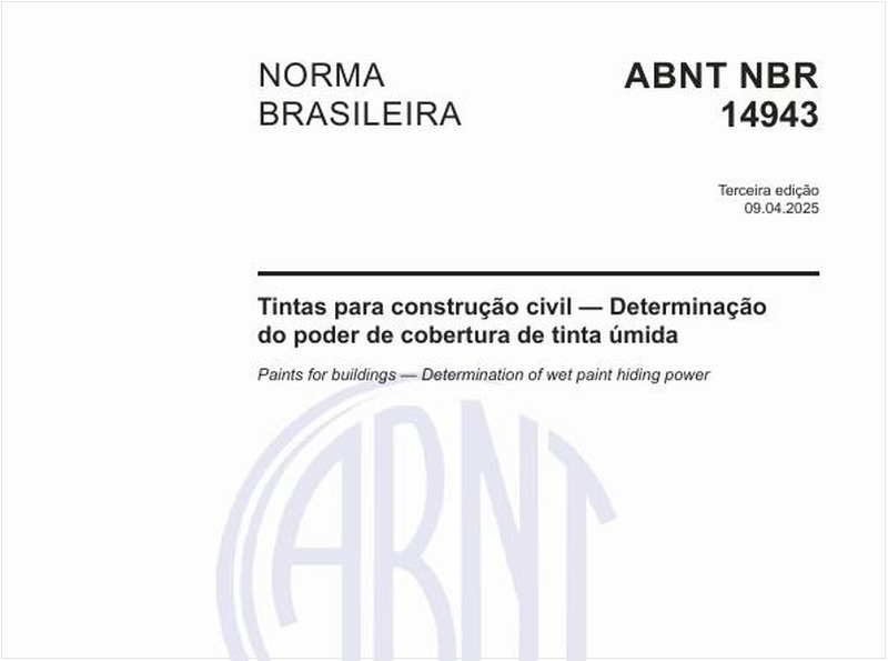 Tintas para construção civil — Determinação do poder de cobertura de tinta úmida