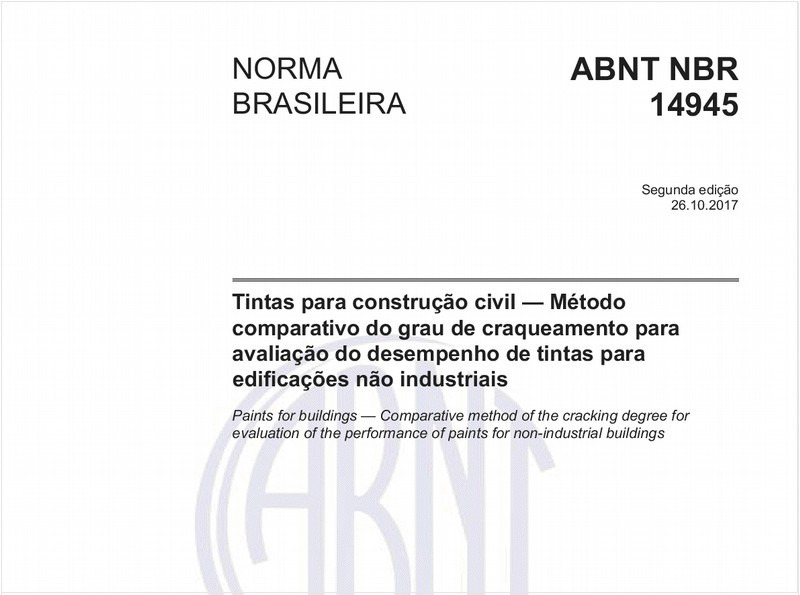 Tintas para construção civil — Método comparativo do grau de craqueamento para avaliação do desempenho de tintas para edificações não industriais