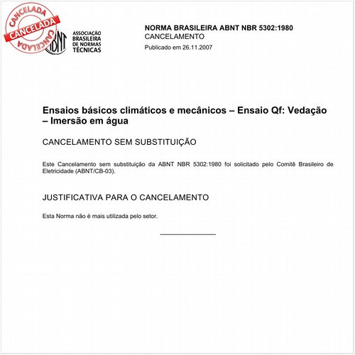 Ensaios básicos climáticos e mecânicos - Ensaio Qf: Vedação - Imersão em água