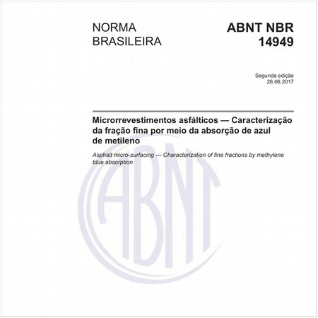 Microrrevestimentos asfálticos - Caracterização da fração fina por meio da absorção de azul de metileno