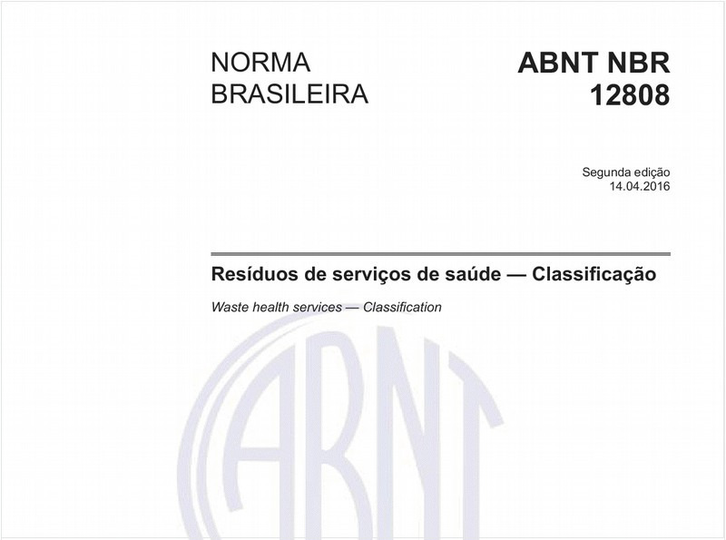 Resíduos de serviços de saúde — Classificação