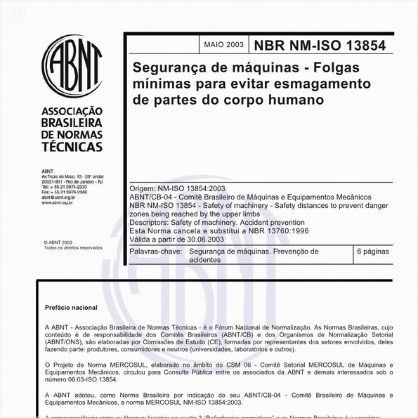 NBRNM-ISO13854 de 05/2003