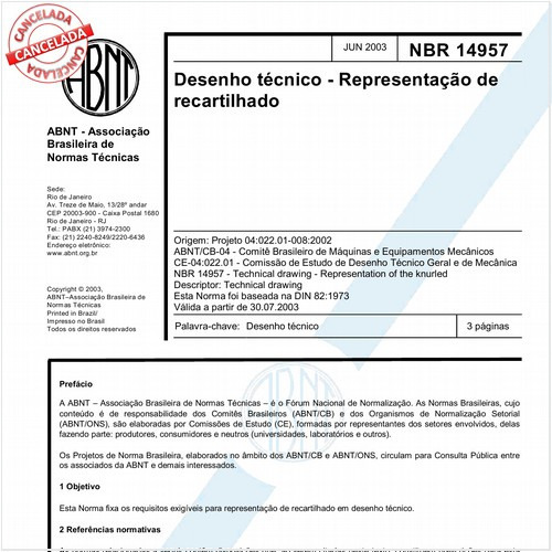 Desenho técnico - Representação de recartilhado