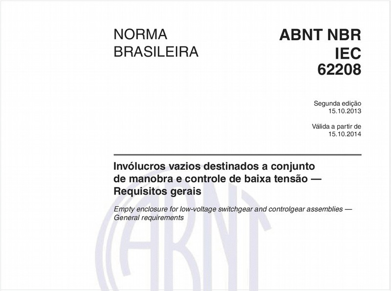 Invólucros vazios destinados a conjunto de manobra e controle de baixa tensão — Requisitos gerais
