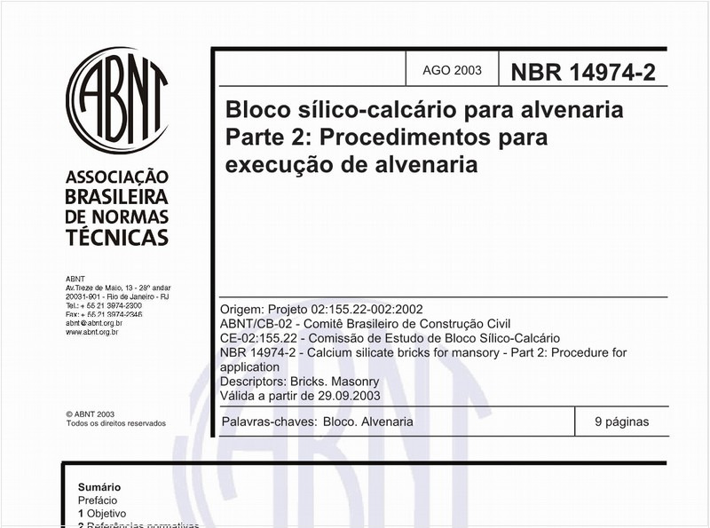 Bloco sílico-calcário para alvenaria - Parte 2: Procedimentos para execução de alvenaria