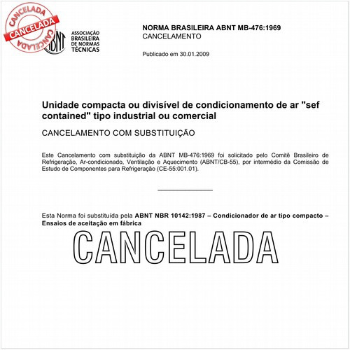 Unidade compacta ou divisível de condicionamento de ar "sef contained" tipo industrial ou comercial