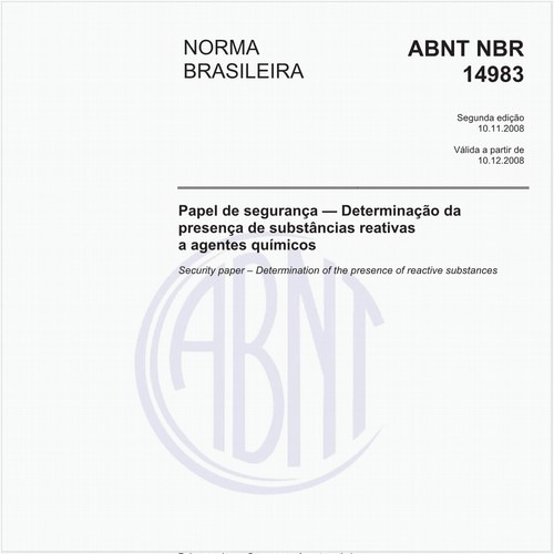 Papel de segurança - Determinação da presença de substâncias reativas a agentes químicos