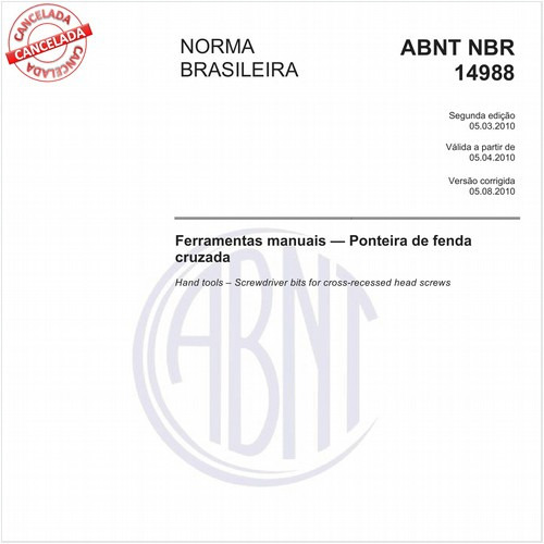 Ferramentas manuais - Ponteira de fenda cruzada