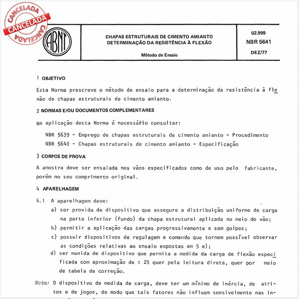Chapas estruturais de cimento-amianto - Determinação da resistência à flexão