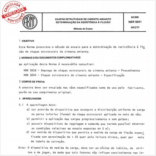 Chapas estruturais de cimento-amianto - Determinação da resistência à flexão