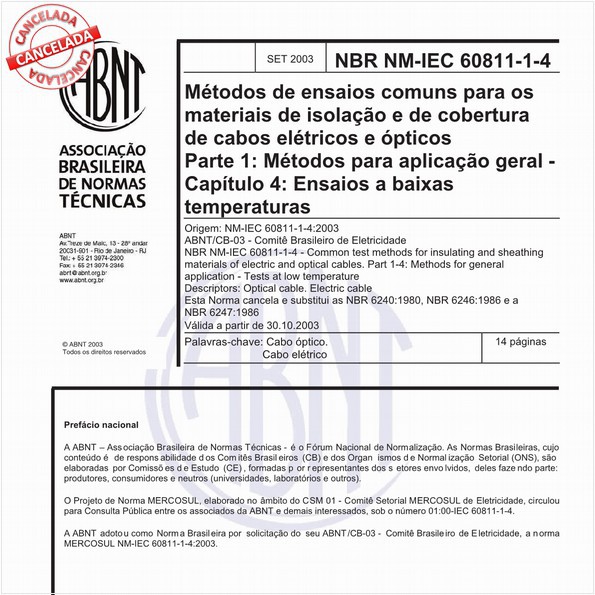 NBRNM-IEC60811-1-4 de 02/2022