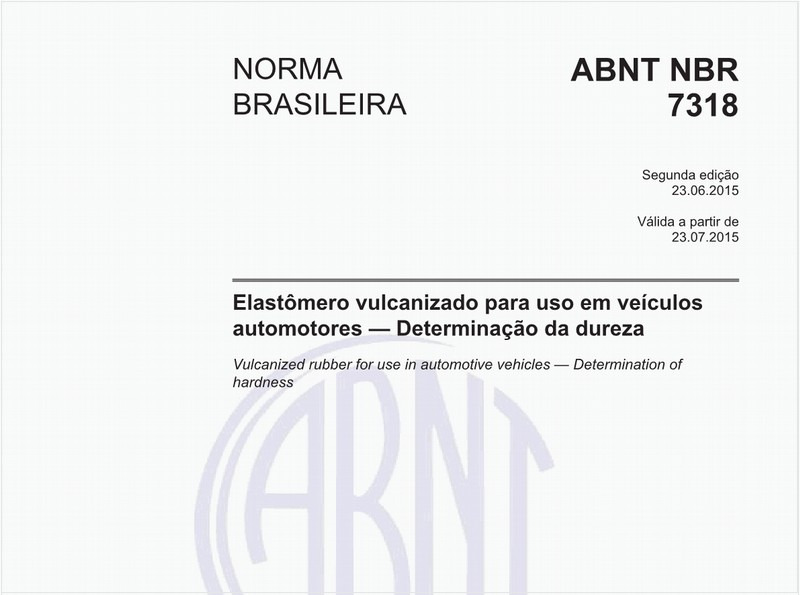 Elastômero vulcanizado para uso em veículos automotores - Determinação da dureza