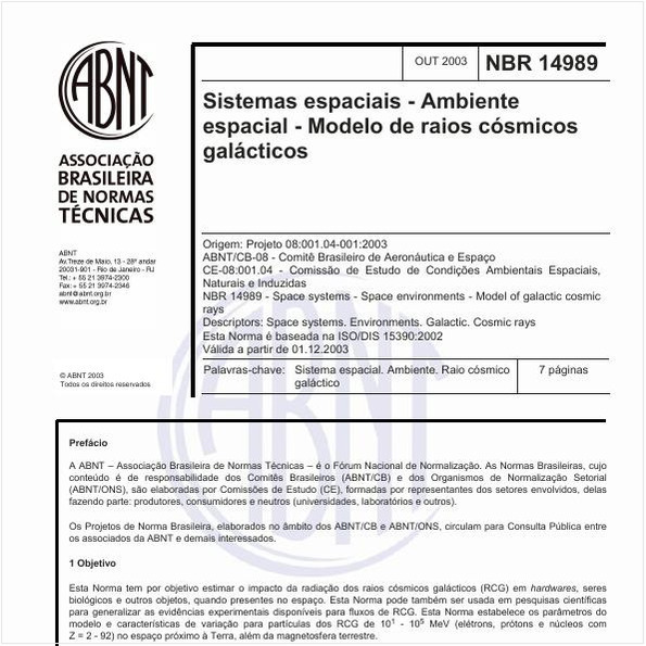 Sistemas espaciais - Ambiente espacial - Modelo de raios cósmicos galácticos