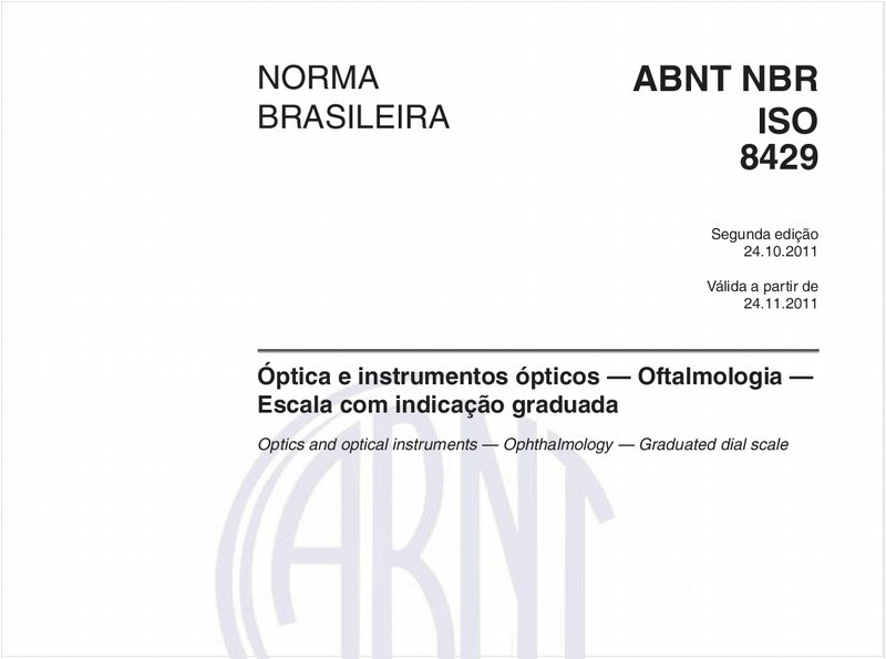 Óptica e instrumentos ópticos — Oftalmologia — Escala com indicação graduada