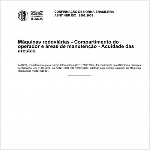 Máquinas rodoviárias - Compartimento do operador e áreas de manutenção - Acuidade das arestas