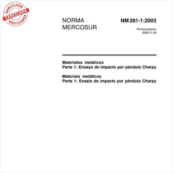 Materiais metálicos - Parte 1: Ensaio de impacto por pêndulo Charpy