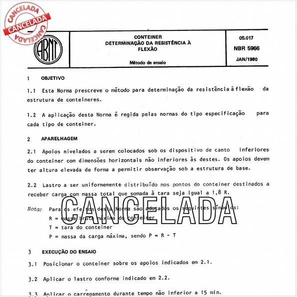 Conteiner - Determinação da resistência à flexão
