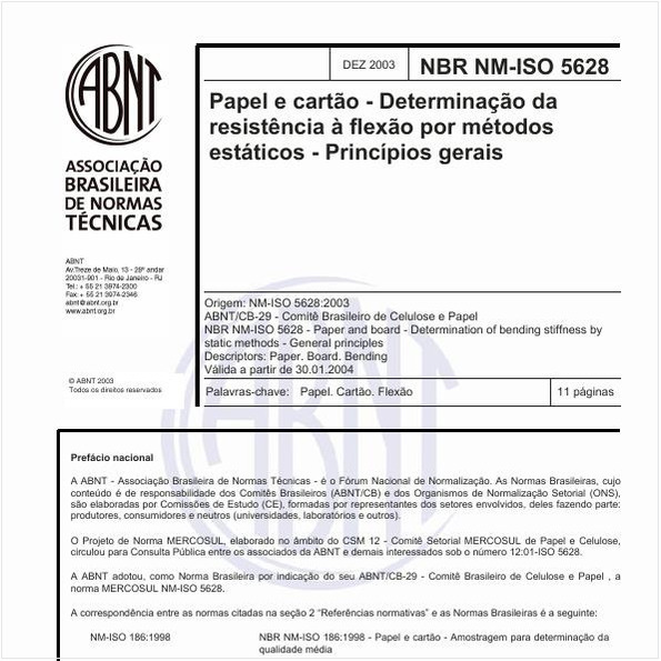 Papel e cartão - Determinação da resistência à flexão por métodos estáticos - Princípios gerais