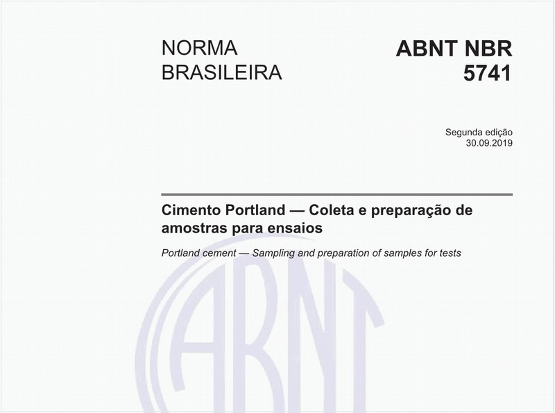 Cimento Portland - Coleta e preparação de amostras para ensaios