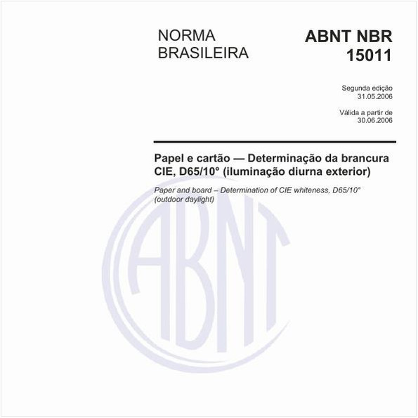 Papel e cartão - Determinação da brancura CIE, D65/10° (iluminação diurna exterior)
