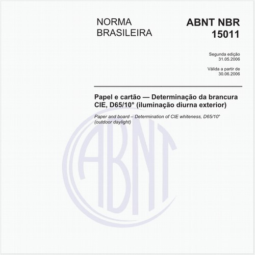 Papel e cartão - Determinação da brancura CIE, D65/10° (iluminação diurna exterior)