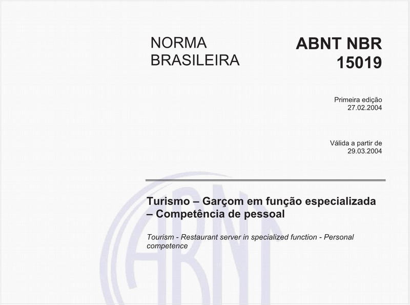 Turismo - Garçom em função especializada - Competência de pessoal