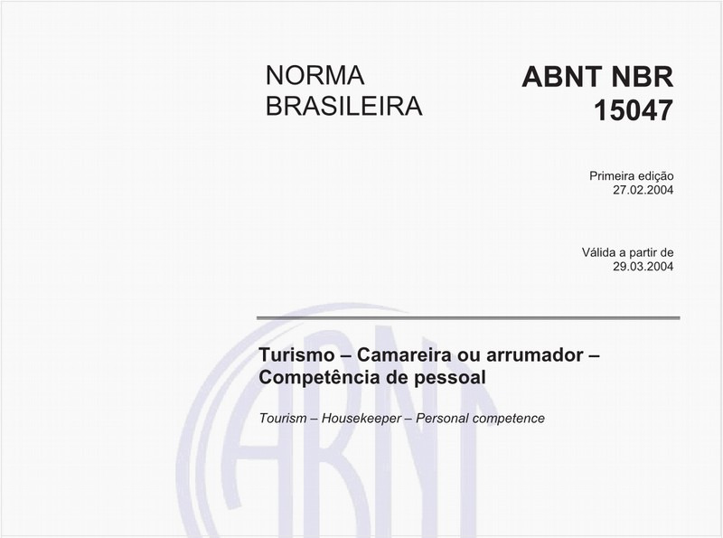 Turismo - Camareira ou arrumador - Competência de pessoal