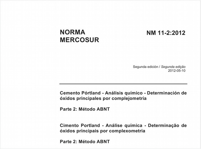 Cimento Portland - Análise química - Método optativo para determinação de óxidos principais por complexometria - Parte 2: Método ABNT 