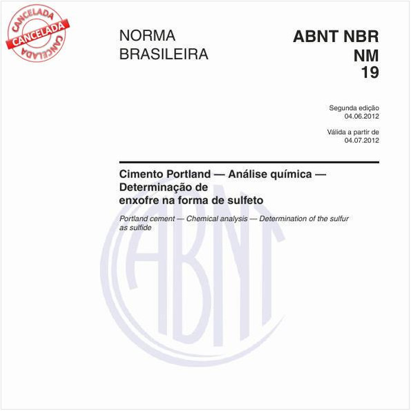 Cimento Portland - Análise química - Determinação de enxofre na forma de sulfeto