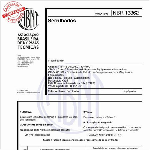 Serrilhados - Classificação