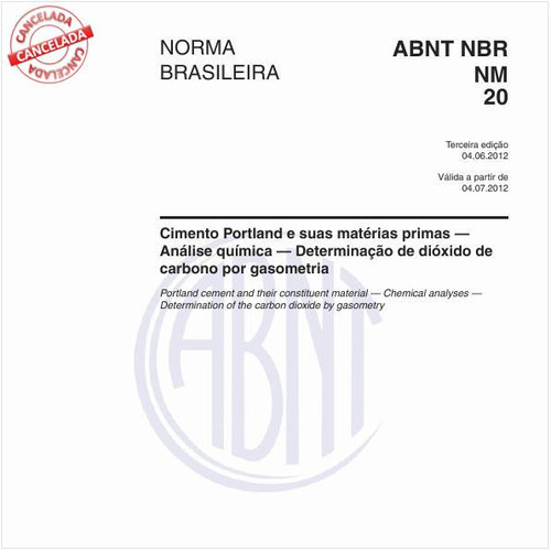 Cimento Portland e suas matérias-primas - Análise química - Determinação de dióxido de carbono por gasometria