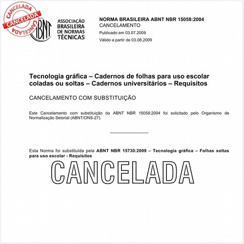 Tecnologia gráfica - Cadernos de folhas para uso escolar coladas ou soltas - Cadernos universitários - Requisitos