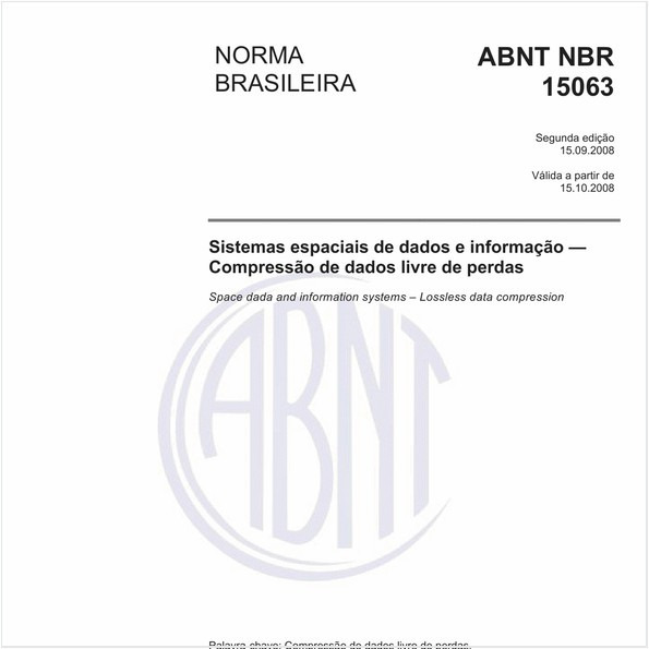 Sistemas espaciais de dados e informação - Compressão de dados livre de perdas