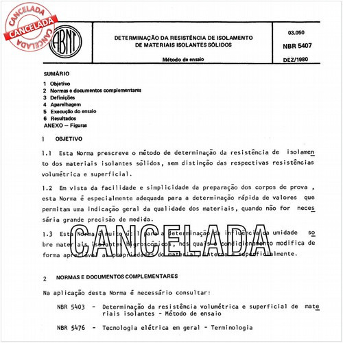 Determinação da resistência de isolamento de materiais isolantes sólidos