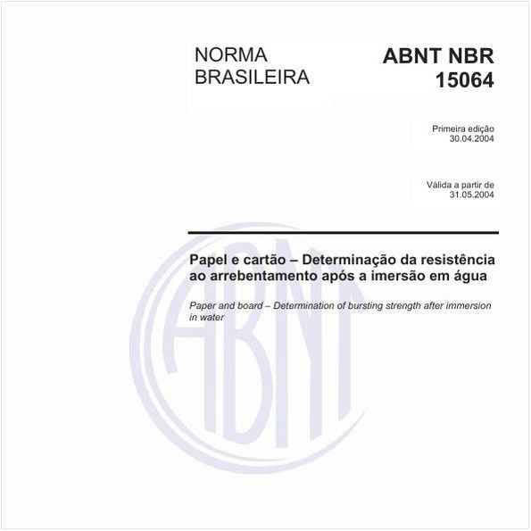 Papel e cartão - Determinação da resistência ao arrebentamento após a imersão em água