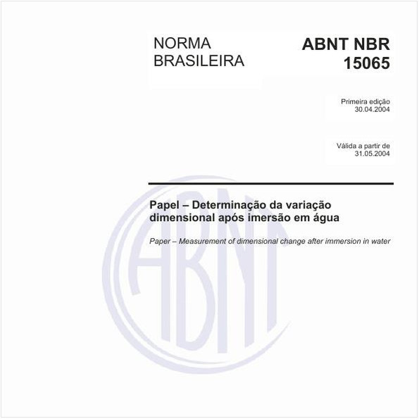 Papel - Determinação da variação dimensional após imersão em água